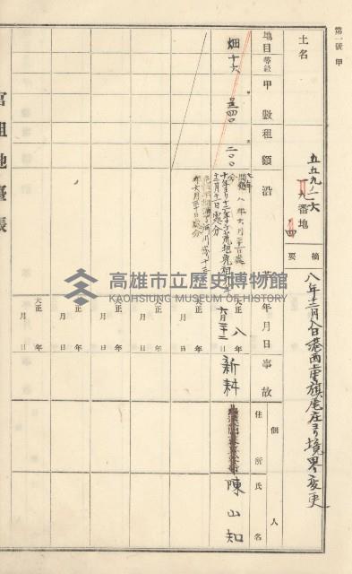 旗山街官租地臺帳（二冊之內第一號）藏品圖，第96張