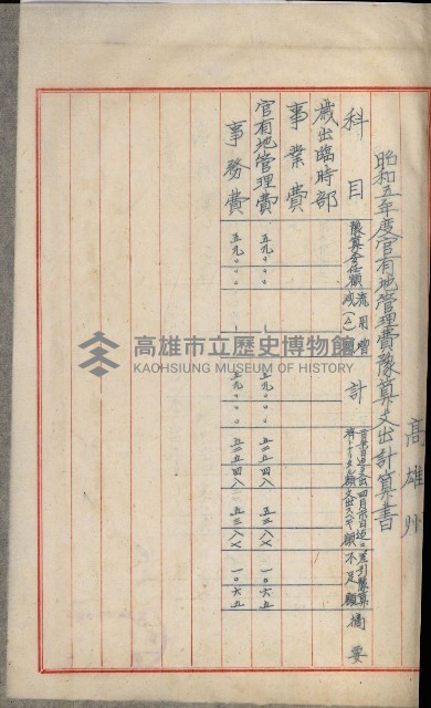 官有地整理費豫算關係書類
（地理系）藏品圖，第404張