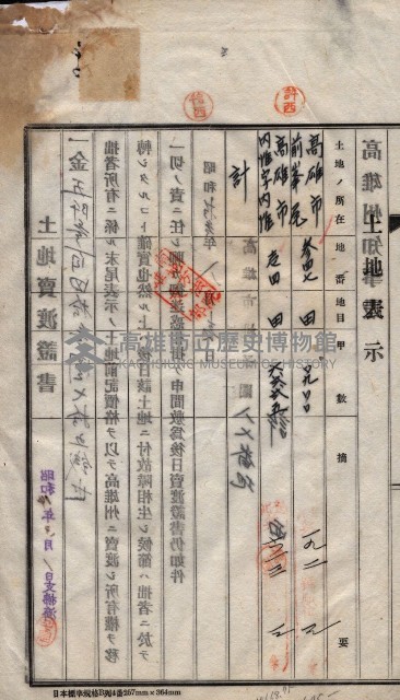 州買收地調書－登記濟証綴
（左營、埤子頭、前峰尾、內惟）藏品圖，第186張