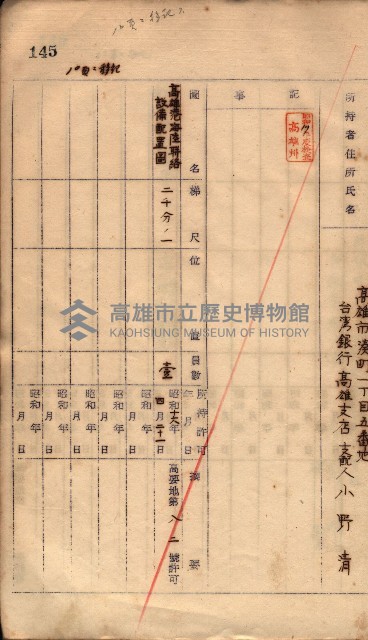 秘密地圖所持有者名簿（高雄州）藏品圖，第186張