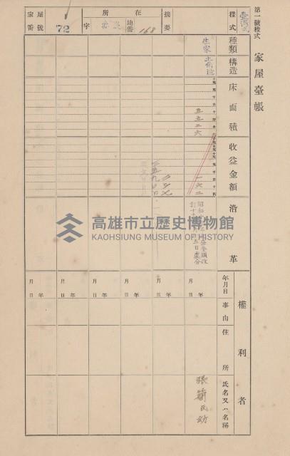 鳳山郡大寮庄赤崁家屋臺帳（四冊之內第一號）藏品圖，第86張