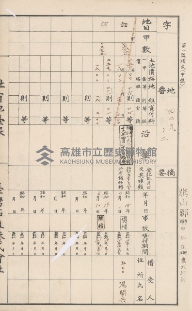 臺灣拓殖株式會社甲仙社有地臺帳（二之二）藏品圖，第86張