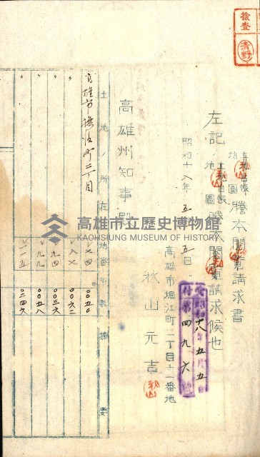 土地地圖謄本請求書（高雄州）藏品圖，第86張