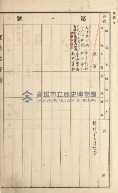 阿蓮庄官租名寄帳（十六冊之內第七號）藏品圖，第36張