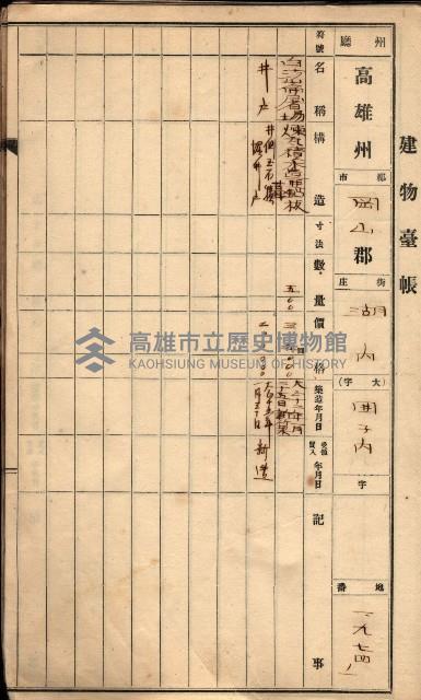 屠場建物臺帳（高雄州）藏品圖，第36張