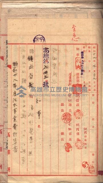 阿公店溪治水工事豫算關係（高雄州）藏品圖，第36張