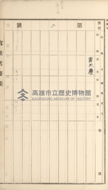 岡山街、楠梓庄官租名寄帳（十六冊之內第四號）藏品圖，第36張