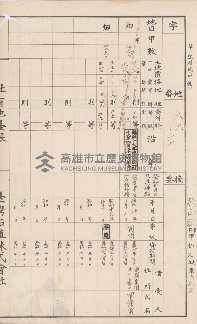 臺灣拓殖株式會社甲仙社有地臺帳（二之二）藏品圖，第36張