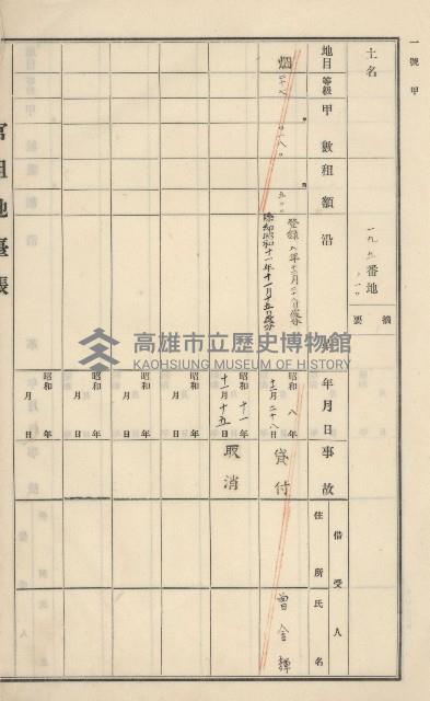 旗山街官租地臺帳（二冊之內第一號）藏品圖，第36張