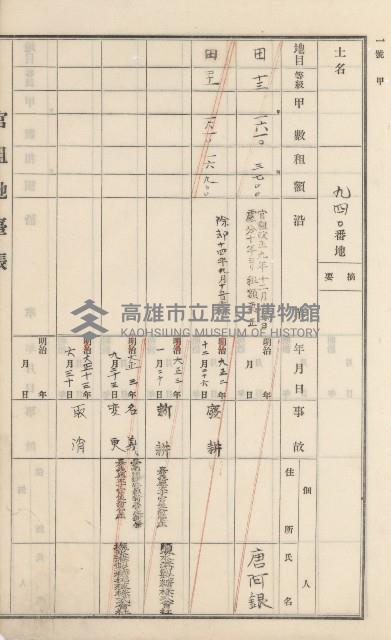 杉林庄官租地臺帳（二冊之內第二號）藏品圖，第336張