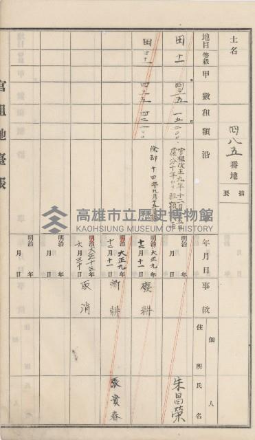 杉林庄官租地臺帳（二冊之內第二號）藏品圖，第176張