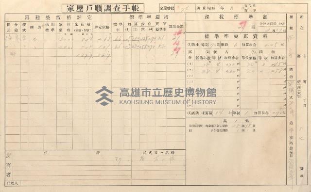 小港庄空地子、店子後家屋戶順調查手帳
（一冊之內一）藏品圖，第176張