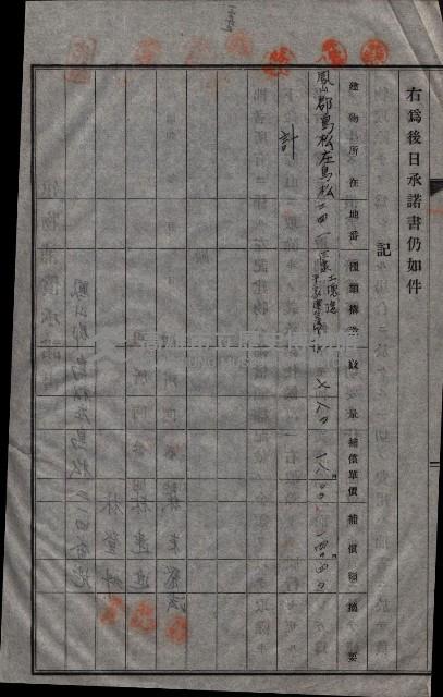 高雄工業用水道用地建物移轉承諾書
（買收關係－卅八之十五）藏品圖，第176張