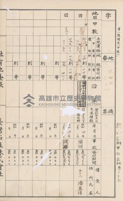 臺灣拓殖株式會社甲仙社有地臺帳（二之二）藏品圖，第76張