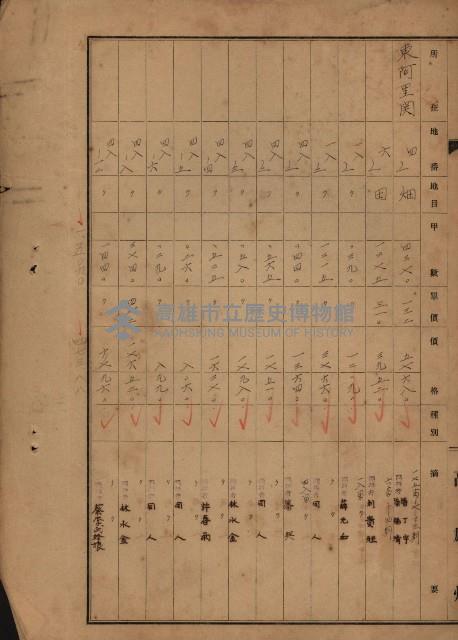 旗山郡（官有地價格一筆限調書）藏品圖，第162張