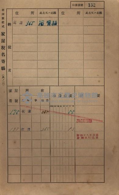 高雄州鳳山郡大寮庄拷潭家屋稅名寄帳
（二冊之內第一號）藏品圖，第163張