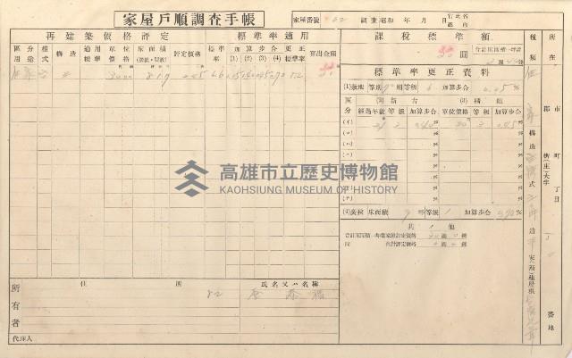 小港庄空地子、店子後家屋戶順調查手帳
（一冊之內一）藏品圖，第163張