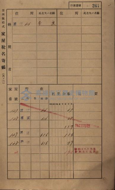 高雄州鳳山郡林園庄潭頭家屋稅名寄帳
（二冊之內第二號）藏品圖，第63張