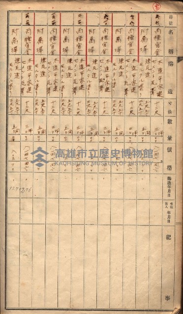 建物臺帳（高雄市－州有官舍）藏品圖，第63張