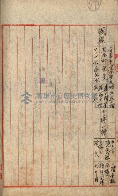 州費國庫所屬建物戰時災害被害關係書類綴
（地理系）藏品圖，第63張