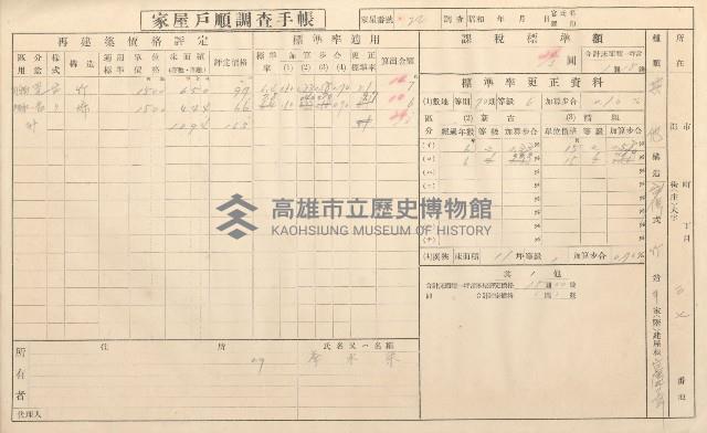 小港庄空地子、店子後家屋戶順調查手帳
（一冊之內一）藏品圖，第123張