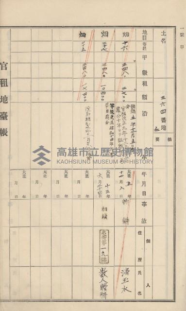 杉林庄官租地臺帳（二冊之內第一號）藏品圖，第123張