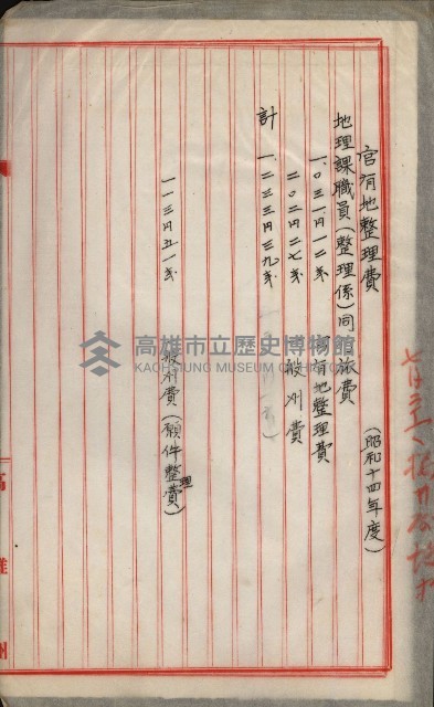 官有地整理費豫算關係書類
（地理系）藏品圖，第123張