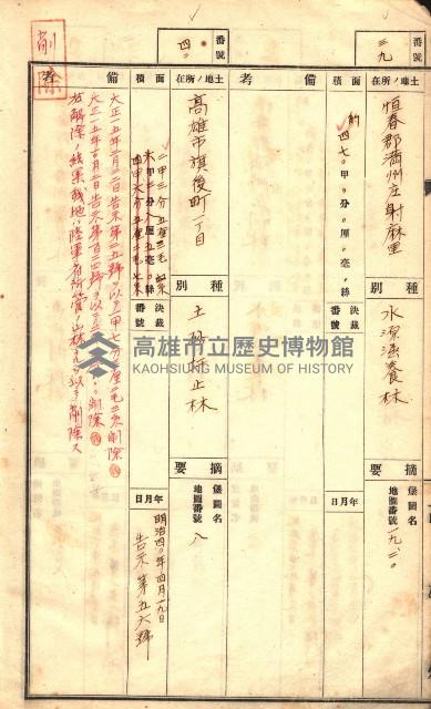 官有特種林野臺帳（高雄州）藏品圖，第23張