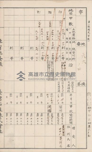 臺灣拓殖株式會社甲仙社有地臺帳（二之二）藏品圖，第23張