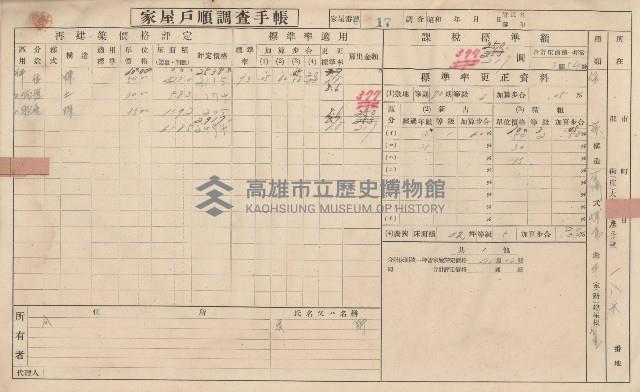 小港庄空地子、店子後家屋戶順調查手帳
（一冊之內一）藏品圖，第23張