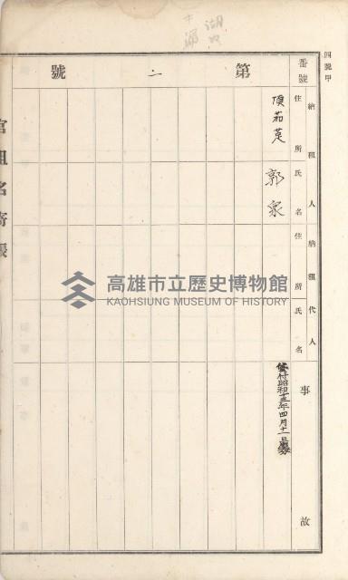 湖內庄官租名寄帳（六冊之內第八號）藏品圖，第23張