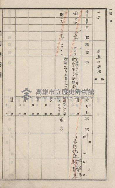 旗山街官租地臺帳（二冊之內第一號）藏品圖，第203張
