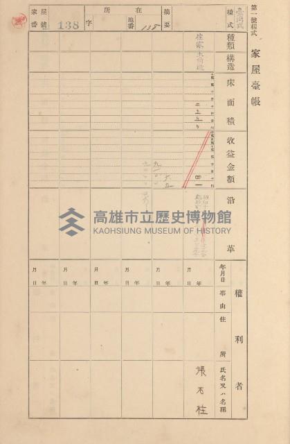 鳳山郡大寮庄拷潭家屋臺帳（一冊之內第一號）藏品圖，第103張