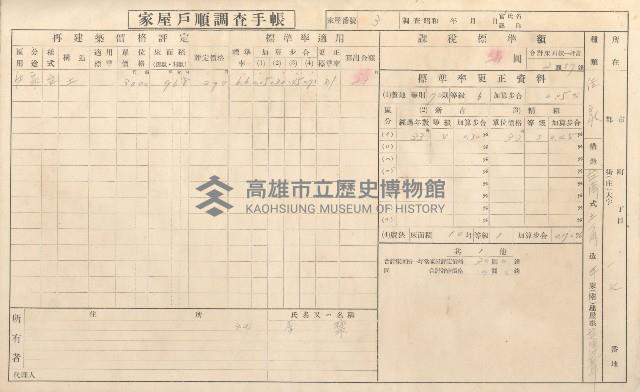 小港庄空地子、店子後家屋戶順調查手帳
（一冊之內一）藏品圖，第103張