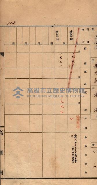 州有墓地臺帳（岡山郡）藏品圖，第103張