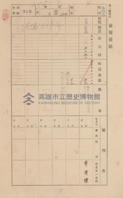 鳳山郡林園庄港子埔家屋臺帳（三冊之內第二號）藏品圖，第103張
