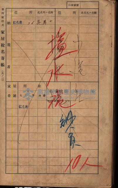 高雄州鳳山郡小港庄塩水港、中大厝、空地子
家屋稅名寄帳（一冊之內第一號）藏品圖，第3張