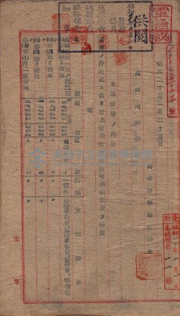 高臨營第一號ノ內三三（岡）
－第（21）號3借地
－第（21）號2借地
－第（1）號（イ）外二廉借地
（後紅、台上）藏品圖，第3張