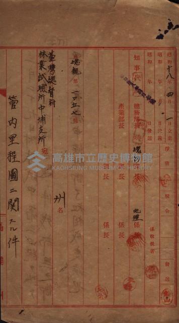 管內圖及里程圖配付（高雄州）藏品圖，第3張