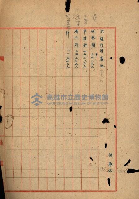 州有墓地臺帳（恒春郡）藏品圖，第2張