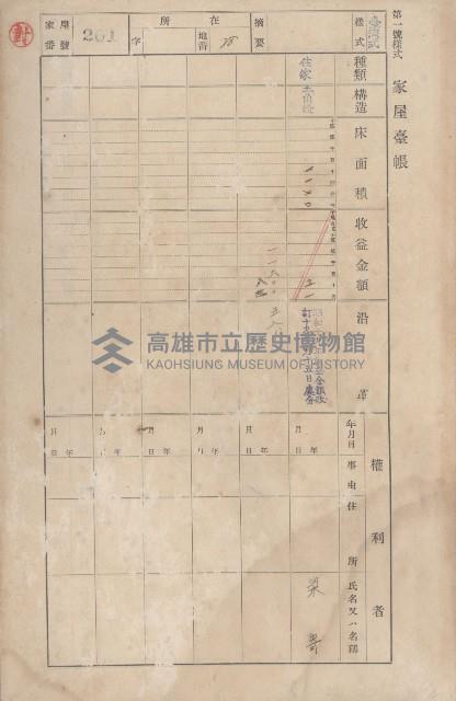 鳳山郡小港庄大坪頂家屋臺帳（二冊之內第二號）藏品圖，第3張