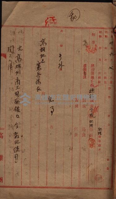 高雄商工獎勵館關係綴
（其之他－十三之五）藏品圖，第3張