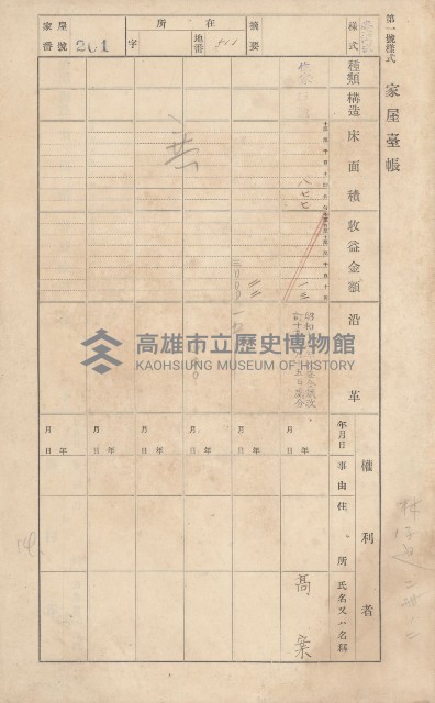 鳳山郡林園庄林子邊家屋臺帳（二冊之內第二號）藏品圖，第3張