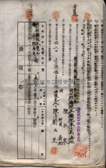 海軍土地借上契約書
（施設部長印捺印済）藏品圖，第613張