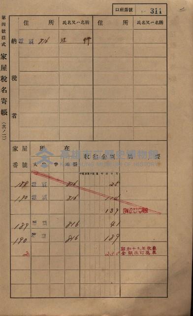 高雄州鳳山郡林園庄潭頭家屋稅名寄帳
（二冊之內第二號）藏品圖，第113張