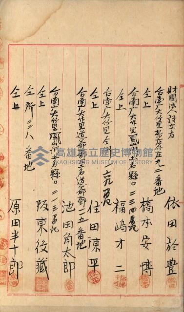 法人登記、申請書、通知書、屆書
附屬書類綴込帳
（申法第六號）藏品圖，第113張