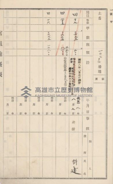 小港庄官租地臺帳藏品圖，第13張