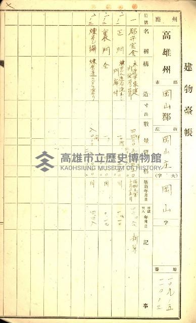 州所屬建物臺帳（高雄州岡山郡）藏品圖，第13張