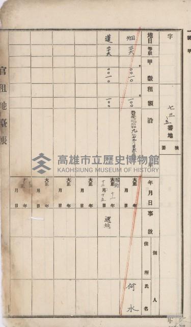 阿蓮庄官租地臺帳（十六冊之內第七號）藏品圖，第13張