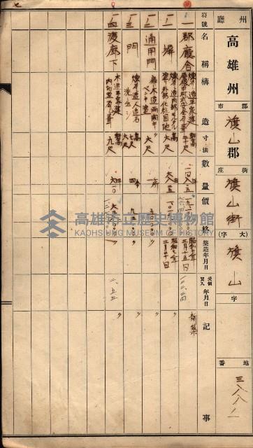 州所屬建物臺帳（高雄州旗山郡）藏品圖，第13張